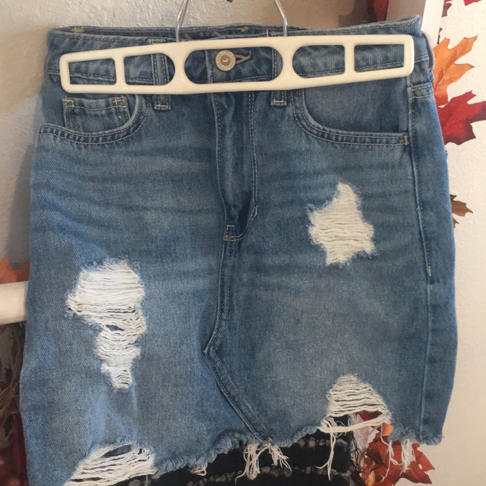 Hollister high waisted jean skirt